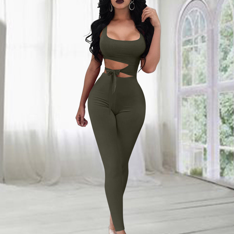 Ladies Sleeveless Cutout Jumpsuit