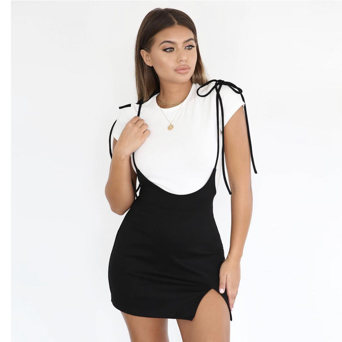 Irregular split skirt