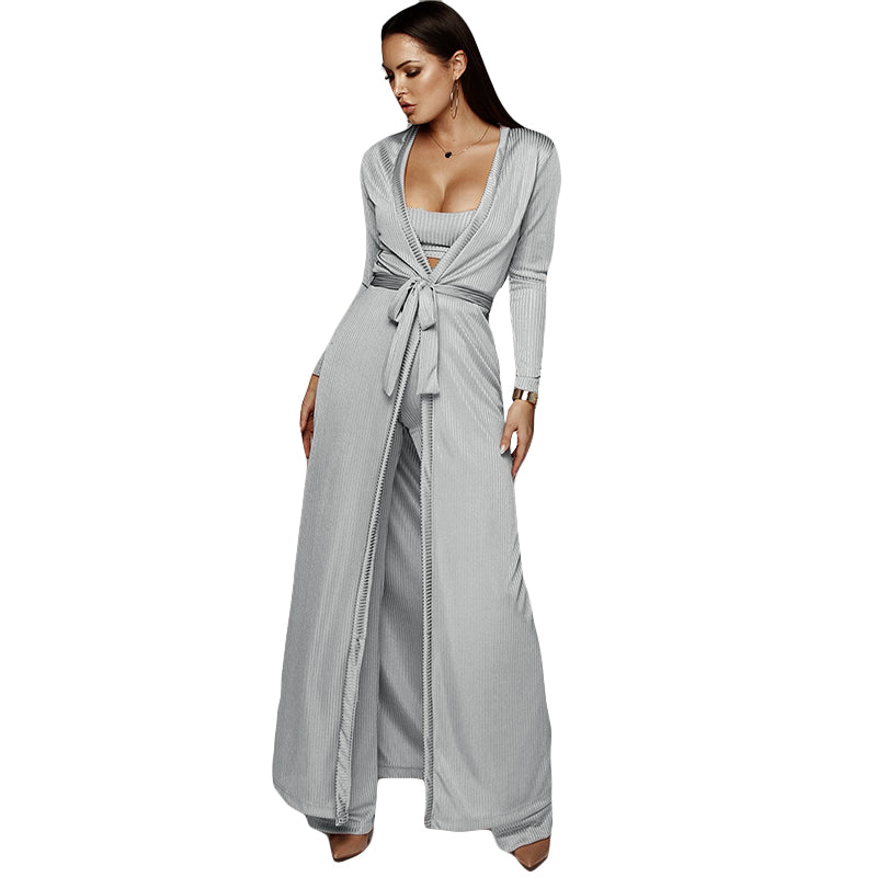 Sexy Pit Elastic Commuter Temperament Three-Piece Set