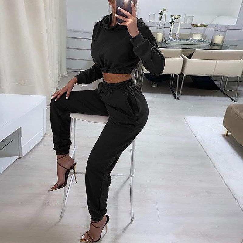 Sweater Suit High Waist Slimming Casual Two-piece Women