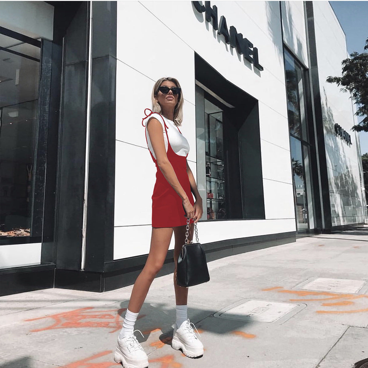 Irregular split skirt