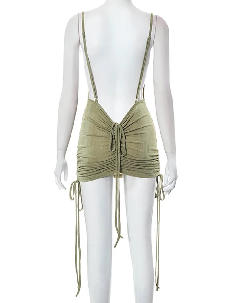 Low Cut Exposed Backless Coquette Dress