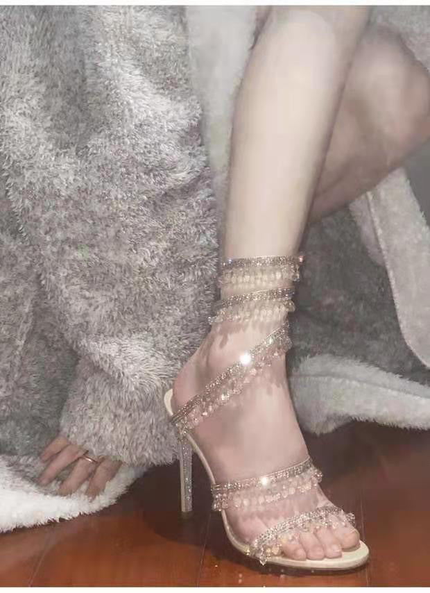 Crystal Fairy Wrap Around Rhinestone Heels