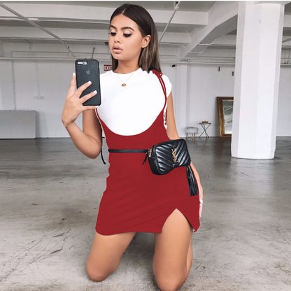 Irregular split skirt
