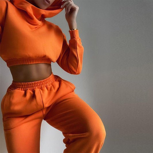Sweater Suit High Waist Slimming Casual Two-piece Women