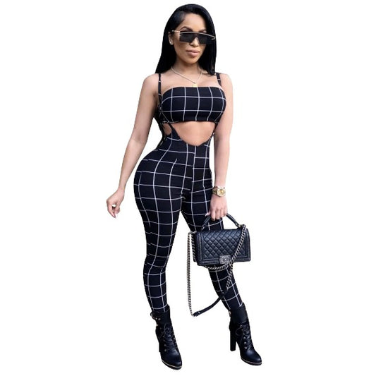 Two-piece digital printed tube top bib set