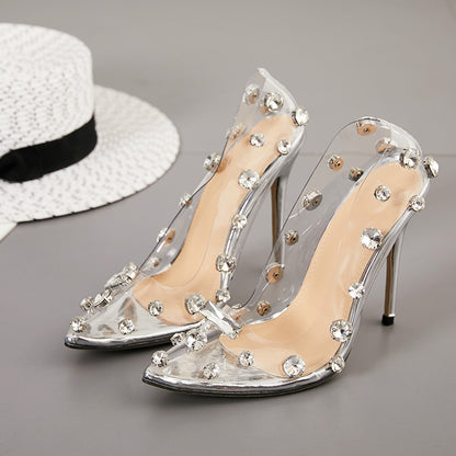 Clear Rhinestone Transparent Heels