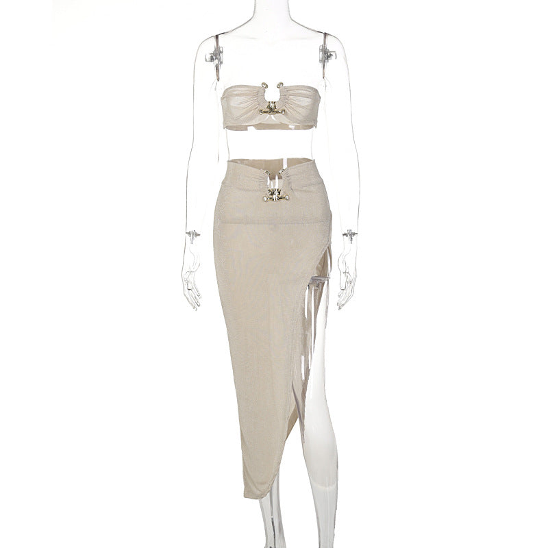 Women's New Tube Top Top Skirt Two Piece Set