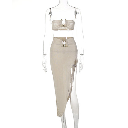 Women's New Tube Top Top Skirt Two Piece Set