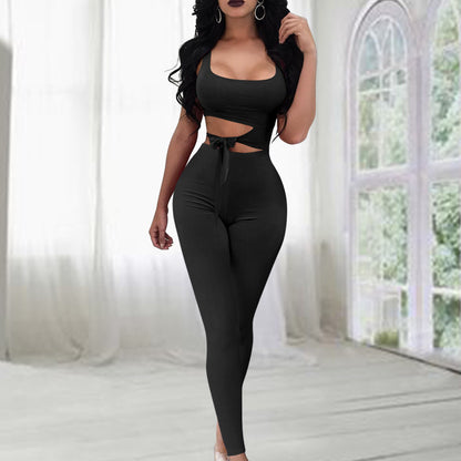 Ladies Sleeveless Cutout Jumpsuit