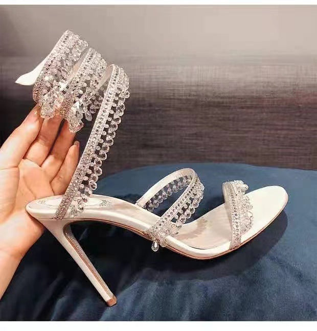 Crystal Fairy Wrap Around Rhinestone Heels