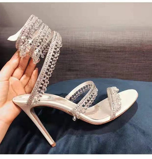 Crystal Fairy Wrap Around Rhinestone Heels