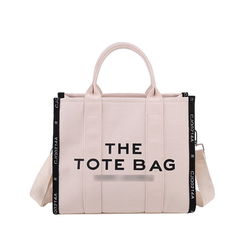 Cross-border Canvas Bag Women's Urban Simple Messenger Bag Large Capacity Crossbody Bag Square Tote Bag Womenbags