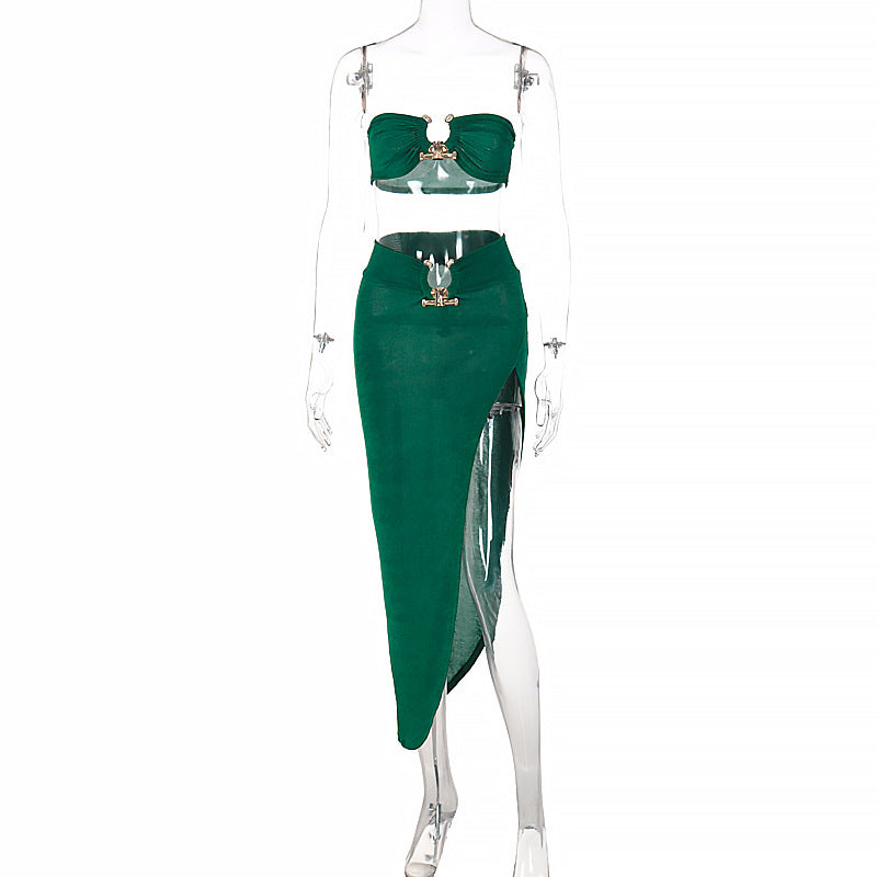 Women's New Tube Top Top Skirt Two Piece Set