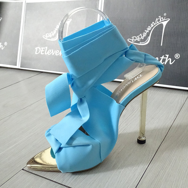 Strappy Criss-Cross Wrap Heels