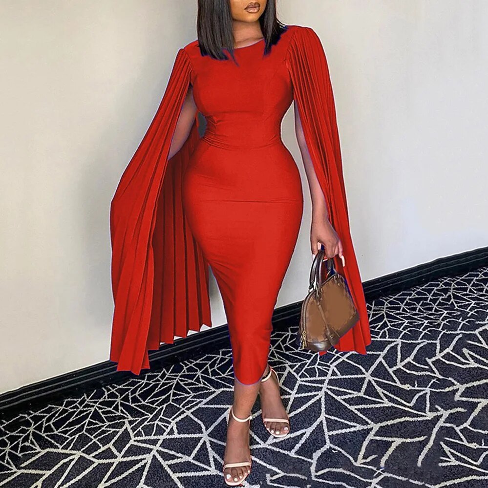 Cloak Sleeve Bodycon Dress