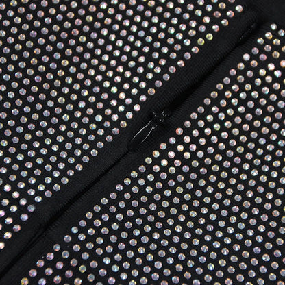 Mesh Wrap Sequin Strapless Mini Dress