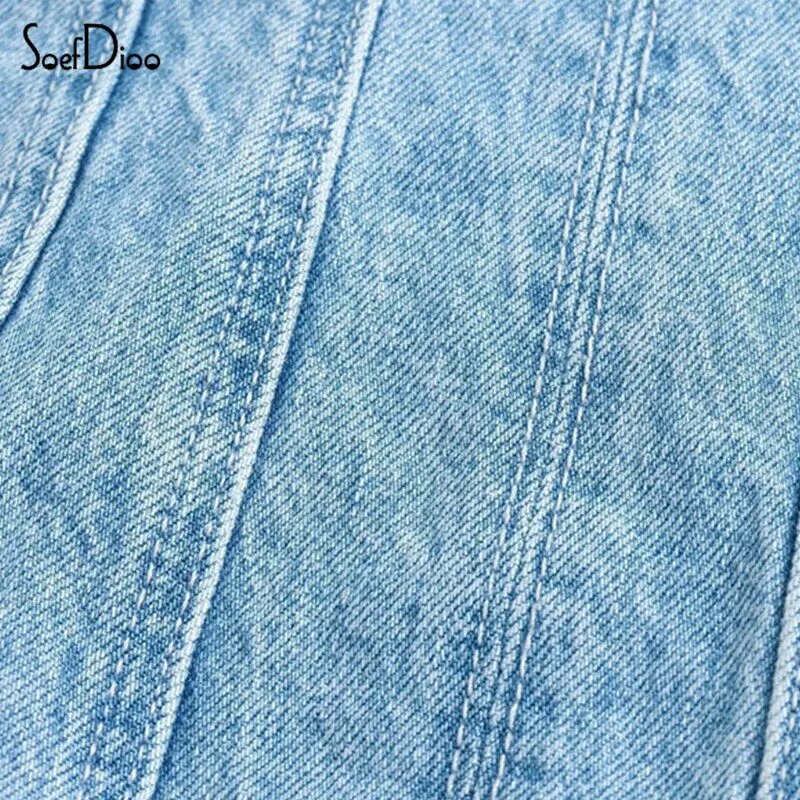 Zipper Denim Tube Top Mini Dress