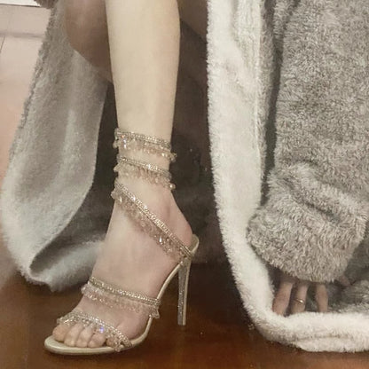 Crystal Fairy Wrap Around Rhinestone Heels