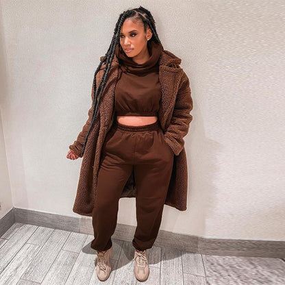 Sweater Suit High Waist Slimming Casual Two-piece Women