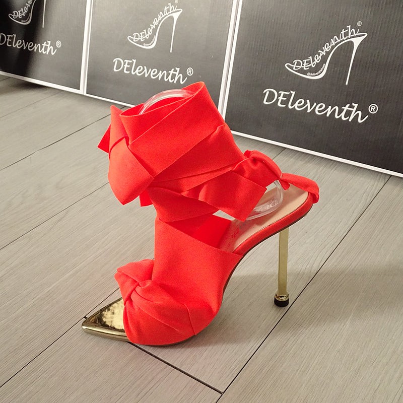 Strappy Criss-Cross Wrap Heels