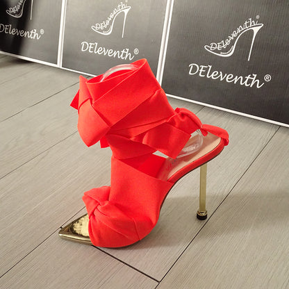 Strappy Criss-Cross Wrap Heels