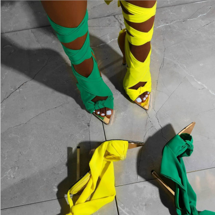 Strappy Criss-Cross Wrap Heels