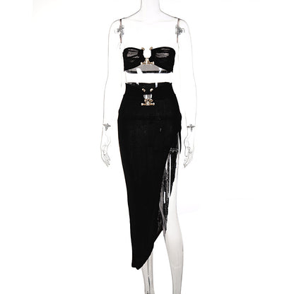 Women's New Tube Top Top Skirt Two Piece Set