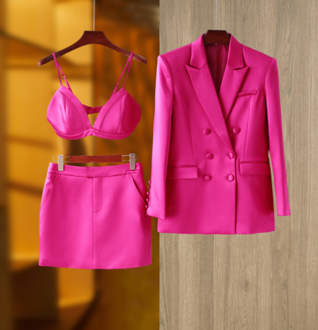 Premium French Suit Jacket Vest Short Skirt Three Piece Set