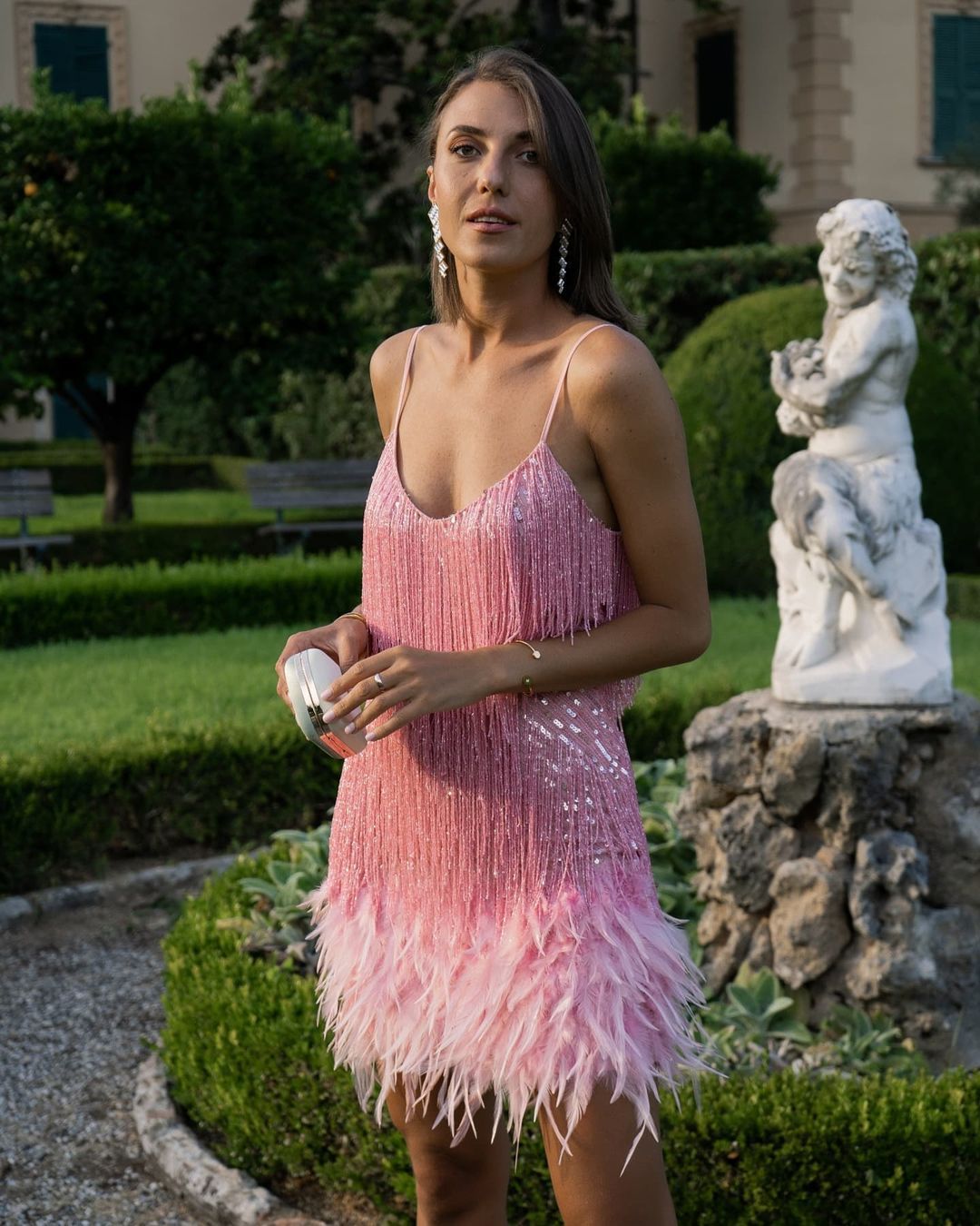 Fringed Sequined Feather Dress
